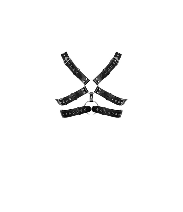 Male Power Gemini - Imitatie Leren Harnas - One Size - Zwart