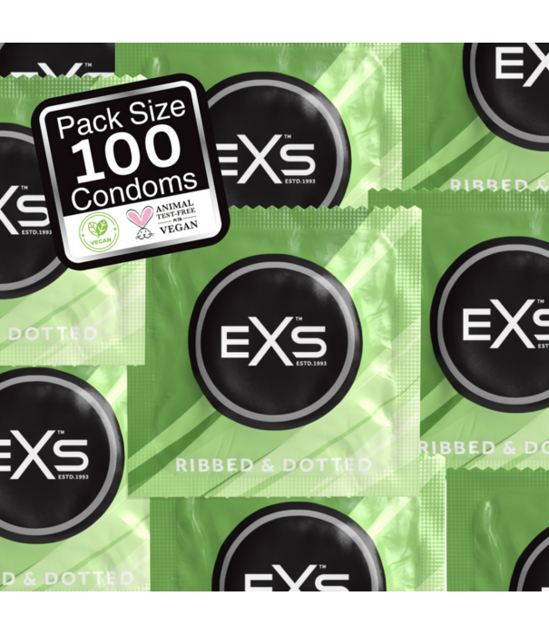 EXS EXS 3 in 1 - Geribbeld, Gevuld en Uitgebreid - Condoms - 100 Stuks