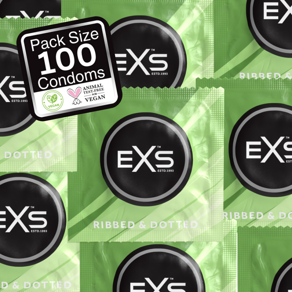 EXS EXS 3 in 1 - Geribbeld, Gevuld en Uitgebreid - Condoms - 100 Stuks afbeelding