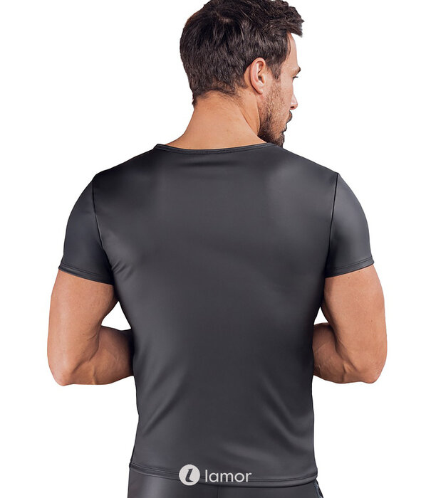 * NEK NEK  Shirt – Mattlook Zwart met Blue-Metallic Strepen