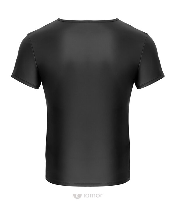 * NEK NEK  Shirt – Mattlook Zwart met Blue-Metallic Strepen