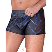 NEK Pants – Zwart Mattlook met Blue-Metallic Strepen