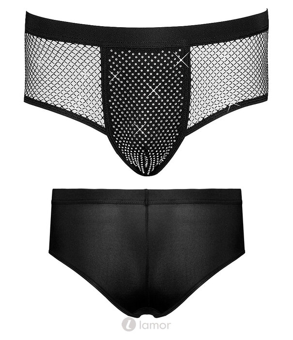 * SVENJOYMENT Svenjoyment Betonende Pants met Glitters en Netinzet – Zwart