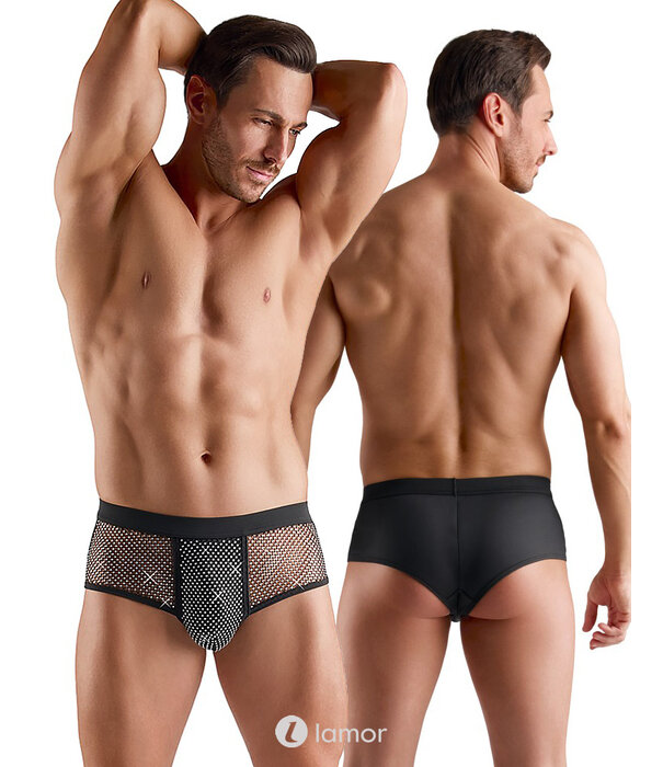 * SVENJOYMENT Svenjoyment Betonende Pants met Glitters en Netinzet – Zwart