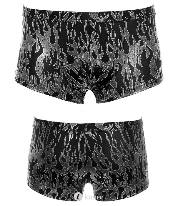 * SVENJOYMENT Svenjoyment Betonende Pants in Zwart en Zilver Metallic Look