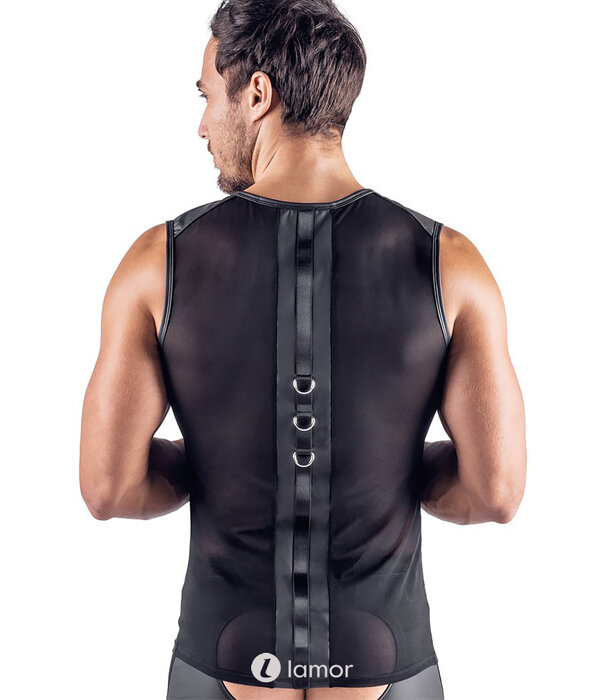 * SVENJOYMENT Svenjoyment Netshirt met Handboeien – Mattlook Zwart