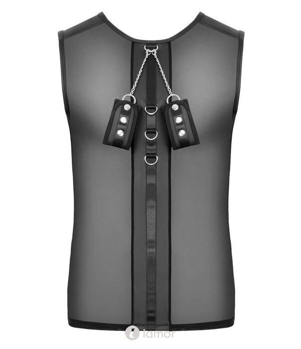 * SVENJOYMENT Svenjoyment Netshirt met Handboeien – Mattlook Zwart