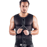 Svenjoyment Netshirt met Handboeien – Mattlook Zwart