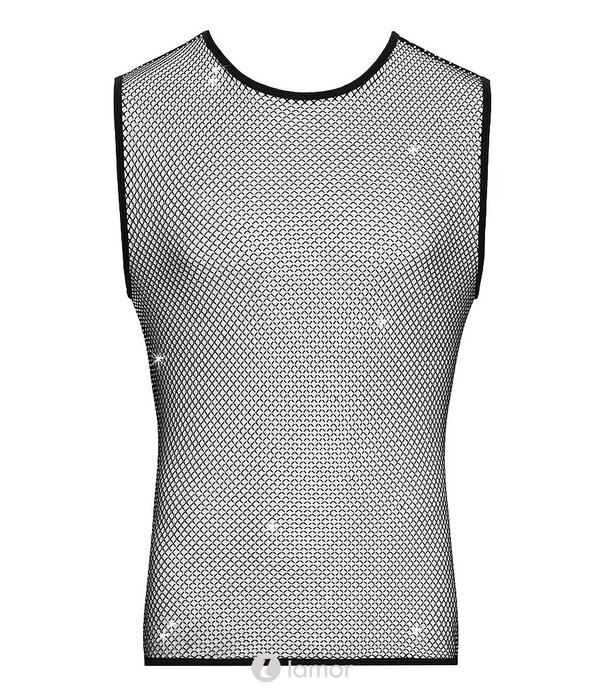 * SVENJOYMENT Svenjoyment Mouwloos Netshirt met Glitters – Zwart