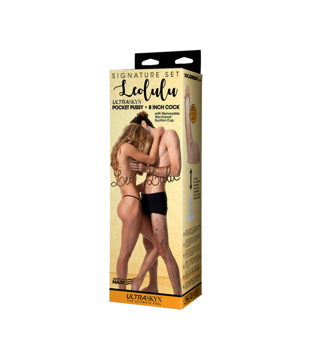Doc Johnson Leolulu - Realistische Leo Pocket Pussy Masturbator en Lulu Dildo - 8 / 20 cm