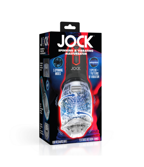 Curve Toys Draaiende en Vibrerende Masturbator - Doorzichtig/Zwart