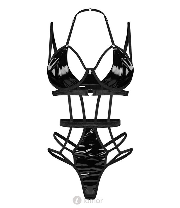 * OBSESSIVE Obsessive Keira Lise Stringbody met Lakdetails en Verstelbare Riemen