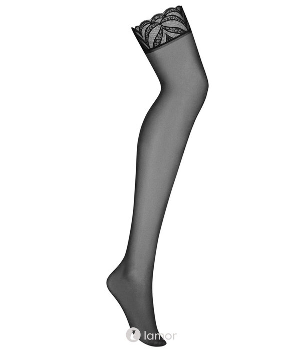 * OBSESSIVE Obsessive Lecille – zwarte jarretelkousen met kanten top