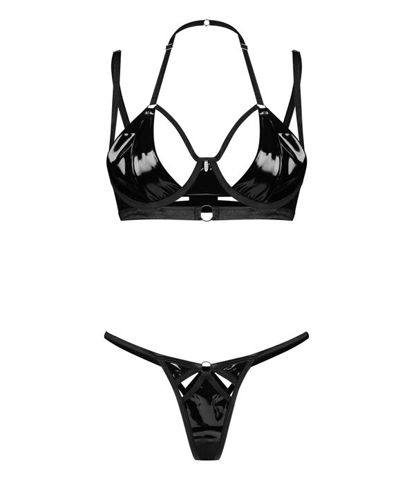 * OBSESSIVE Obsessive Keira Lise Lak Lingerieset met BH en String in Glanzlook