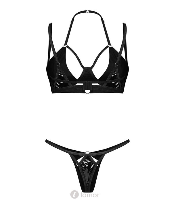 * OBSESSIVE Obsessive Keira Lise Lak Lingerieset met BH en String in Glanzlook