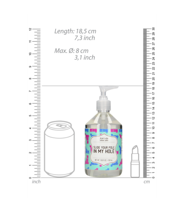 S-Line by Shots Slide Your Pole In My Hole - Waterbased Lubricant - 17 fl oz / 500 ml