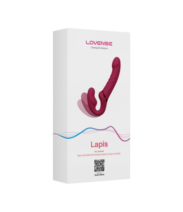 Lovense Lapis - App-gestuurde Dubbel Eind Vibrerende Strapless Strap-on - Rood