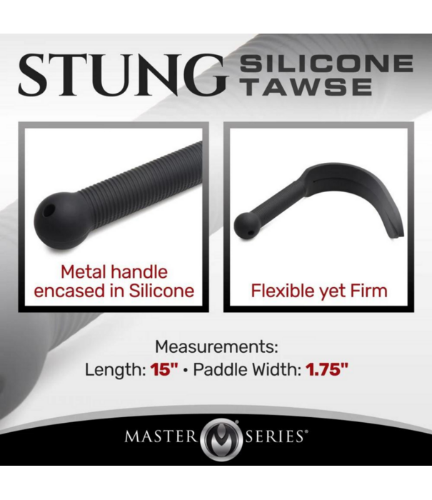 Stung Silicone Tawse - Zwart