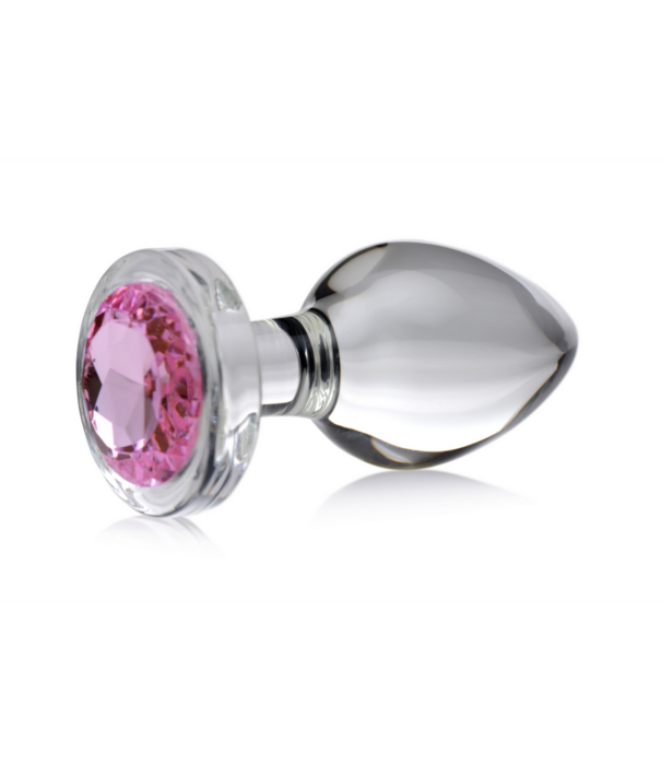 Roze Edelsteen - Glas Anaal Plug - Groot