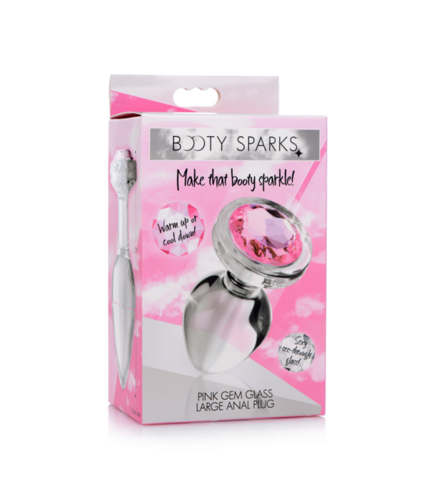 Roze Edelsteen - Glas Anaal Plug - Groot