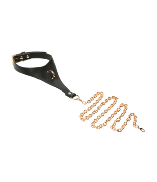 Captivate - Halsband met Lichaamsketting - Zwart/Goud