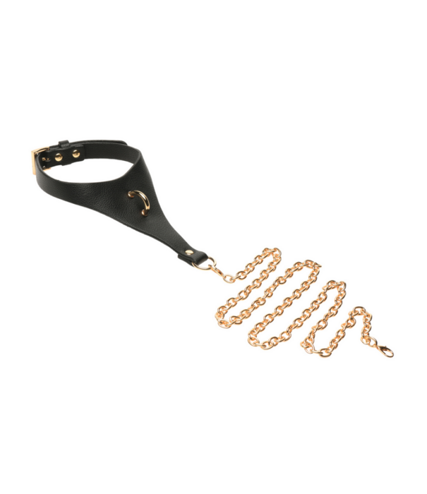 Captivate - Halsband met Lichaamsketting - Zwart/Goud