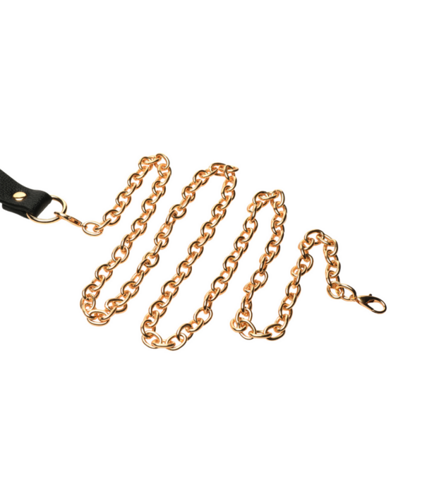 Captivate - Halsband met Lichaamsketting - Zwart/Goud