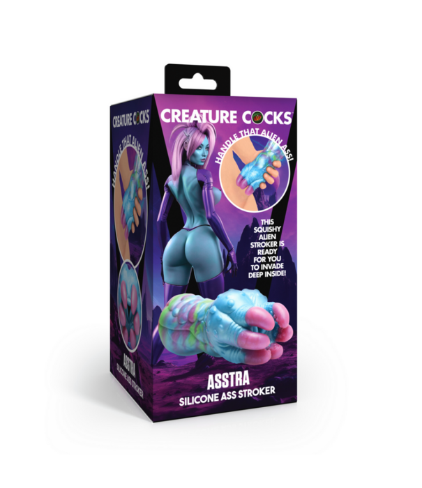 Asstra - Siliconen Achterste Stroker - Blauw/Paarse