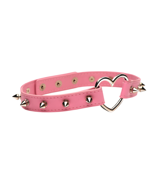 Spiked Heart Choker - Roze