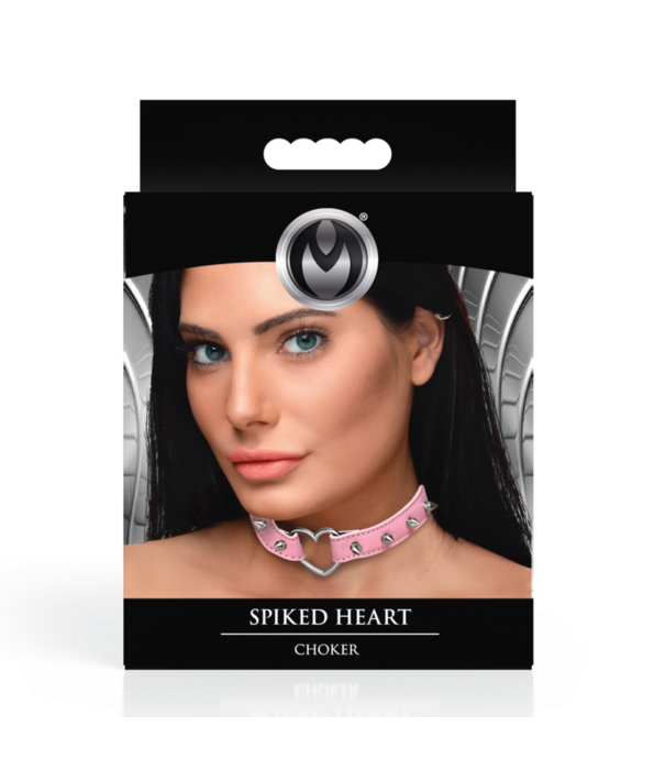 Spiked Heart Choker - Roze