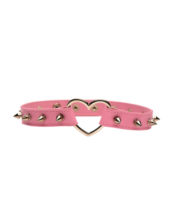 Spiked Heart Choker - Roze