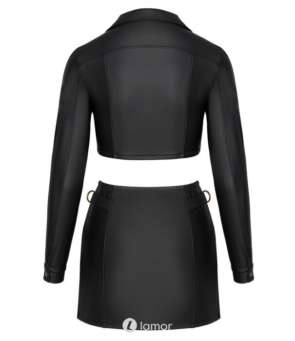 * COTTELLI  Cottelli Set – Mattlook Jack-Top & Minirok Zwart