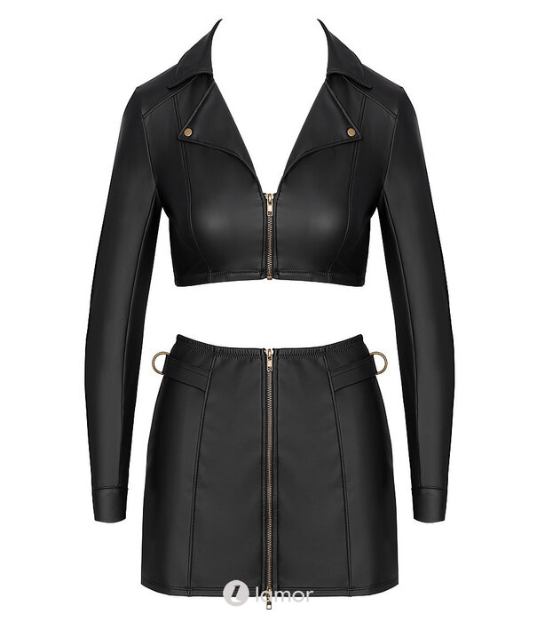 * COTTELLI  Cottelli Set – Mattlook Jack-Top & Minirok Zwart