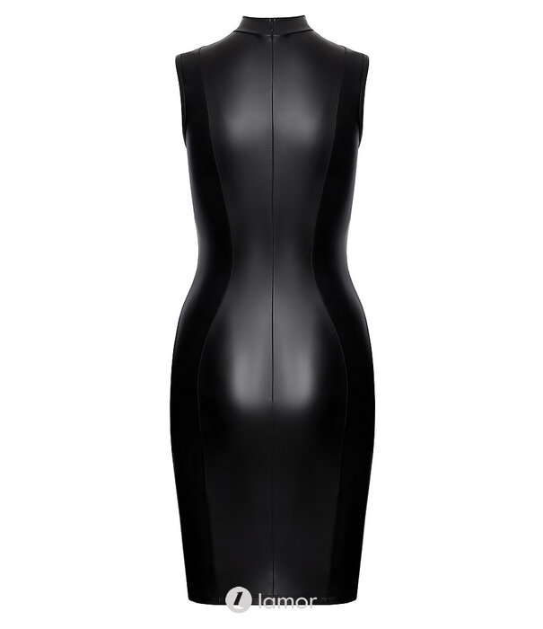 * COTTELLI  Zwarte mattlook jurk met open borsten– Cottelli Party