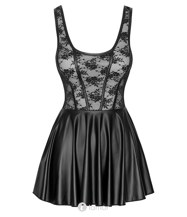 * COTTELLI  Zwart mini jurkje van kant en mattlook – Cottelli Party