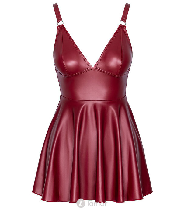 * COTTELLI  Rood mattlook jurkje met uitlopende rok – Cottelli Party