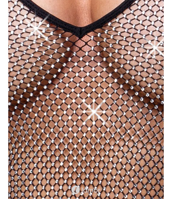 * COTTELLI  Zwart netjurkje met fonkelende strass steentjes – Cottelli Party