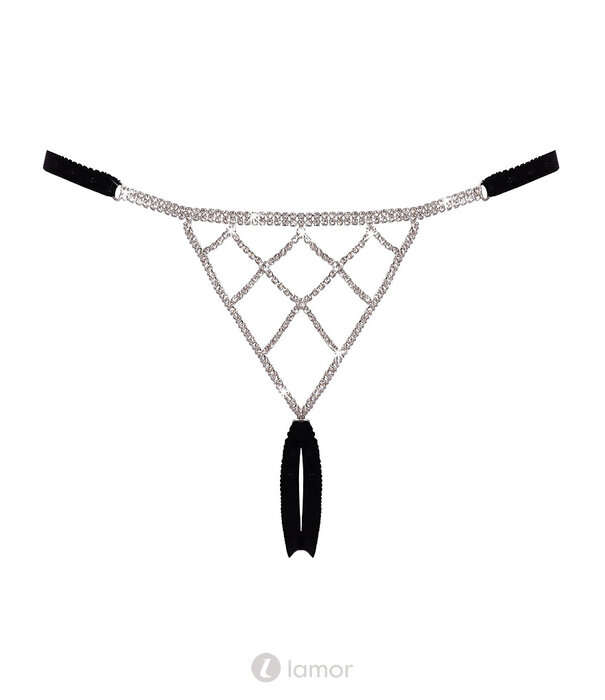 * COTTELLI  Luxe open string met strass voor en achter – Cottelli Lingerie