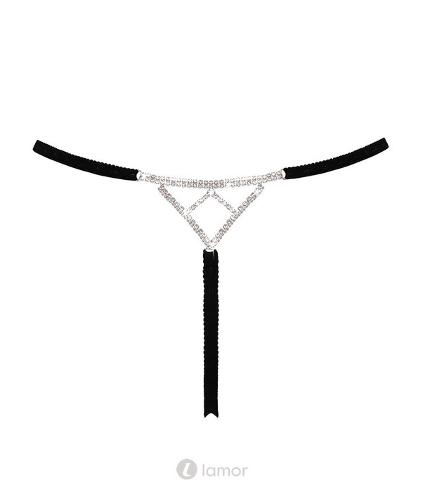 * COTTELLI  Luxe open string met strass voor en achter – Cottelli Lingerie
