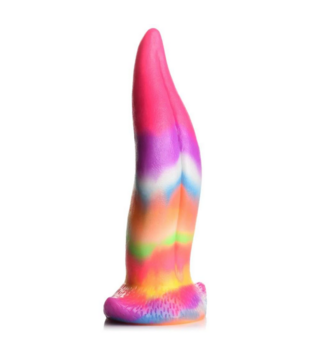 Eenhoorn Tongue - Glow in the Dark - Silicone Dildo - Regenboog