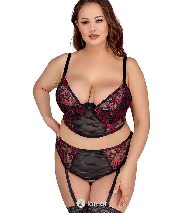 * COTTELLI  Cottelli Curves Longline-BH en straps-slip met kant, powernet & afneembare cups