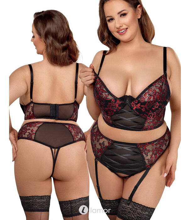* COTTELLI  Cottelli Curves Longline-BH en straps-slip met kant, powernet & afneembare cups