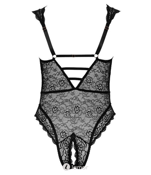 * COTTELLI  Cottelli Curves kanten body ouvert met beugels & open kruis