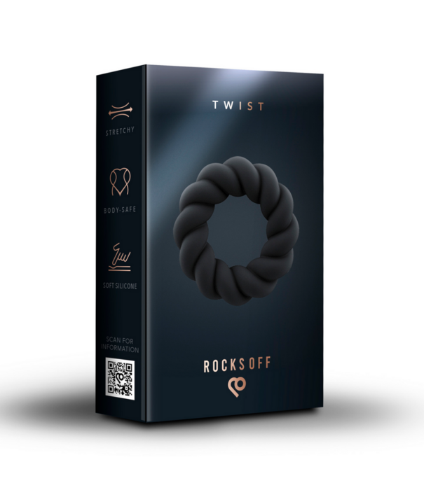 Rocks-Off Twist - Non-Vibrating Cockring - Zwart