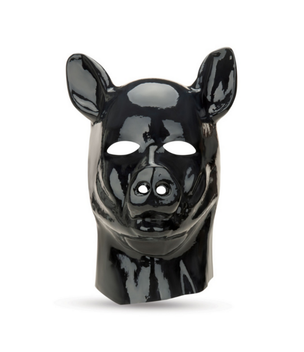 Prowler Red Latex Pig Hood - Zwart