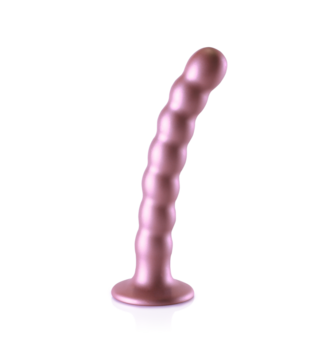 Beaded Silicone G-Spot Dildo - 6.5'' / 16,5 cm - Rosé Goud