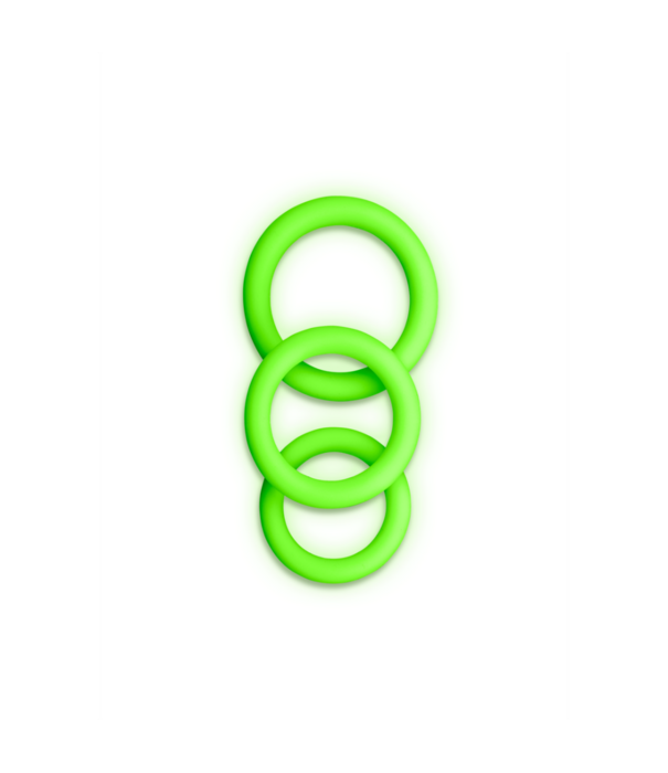 Ouch! by Shots Cockring Set - Glow in the Dark - 3 Stuks