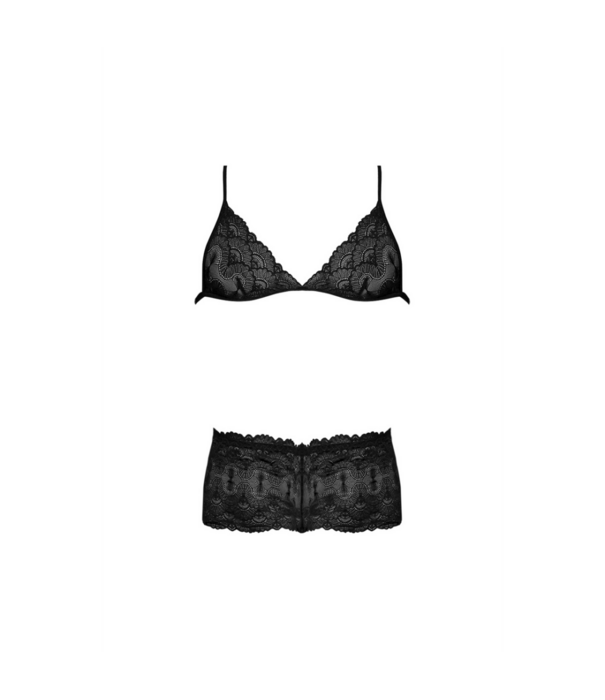 Magic Silk Triangle Beha en Cheeky Brief Set - L/XL - Zwart
