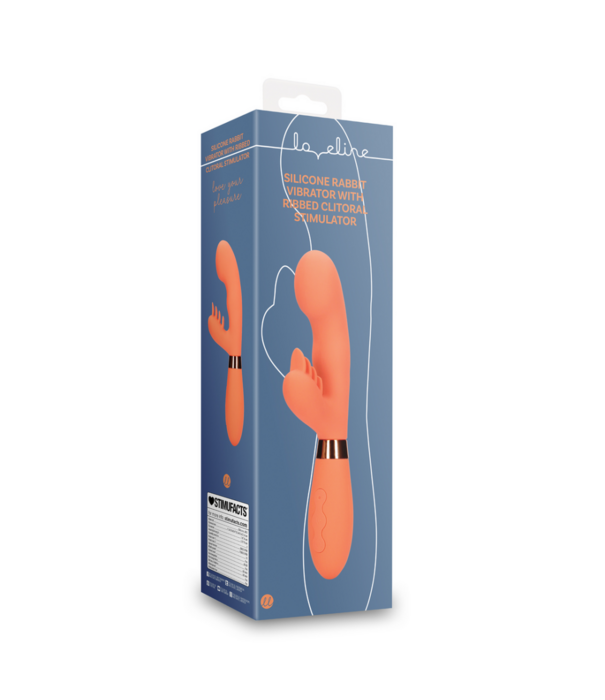 Loveline by Shots Siliconen Rabbit Vibrator met Geribbelde Clitorale Stimulator - Glazed Carrots