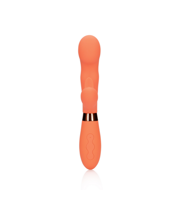 Loveline by Shots Siliconen Rabbit Vibrator met Geribbelde Clitorale Stimulator - Glazed Carrots